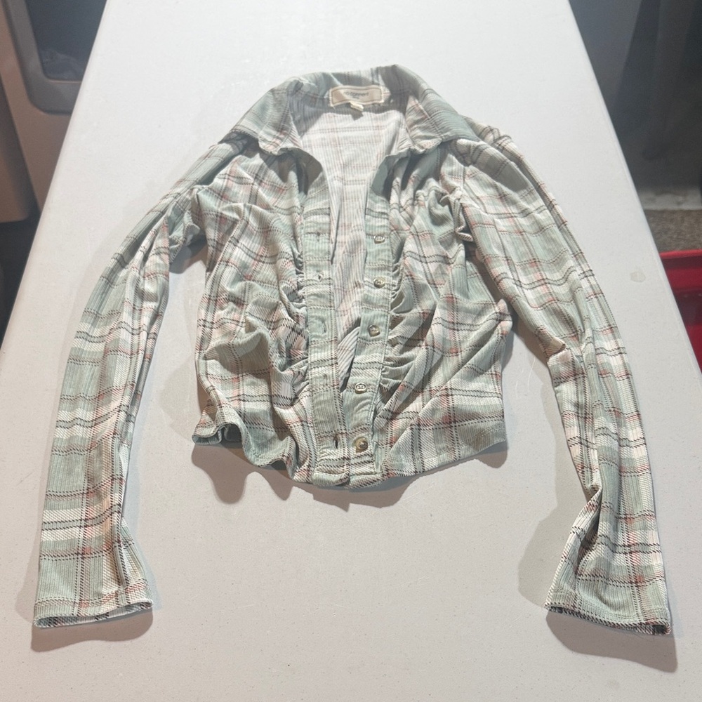 Elegant Plaid Button-Down Shirt for Women